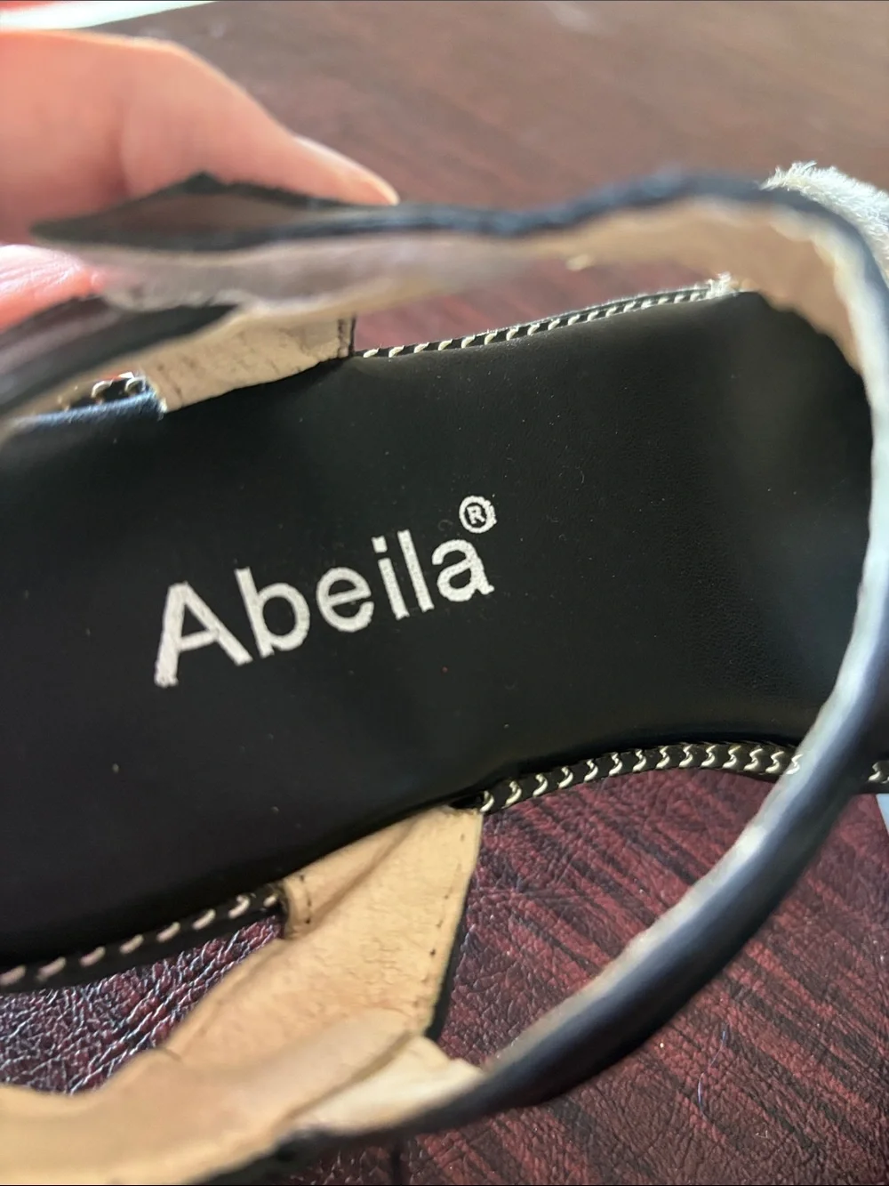 Abeila Girls' Black Sandals with Leopard Print Front Strap